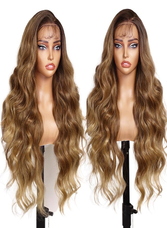 AISI HAIR 13×4 HD Ombre Blonde Lace Front Wigs for Women - Pre Plucked Long Body Wavy Synthetic Lace Wig with Baby Hair, Beginner Friendly, Natural Looking, Free Part 28 Inch - Image 1